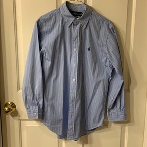 Men’s blue stripe dress shirt